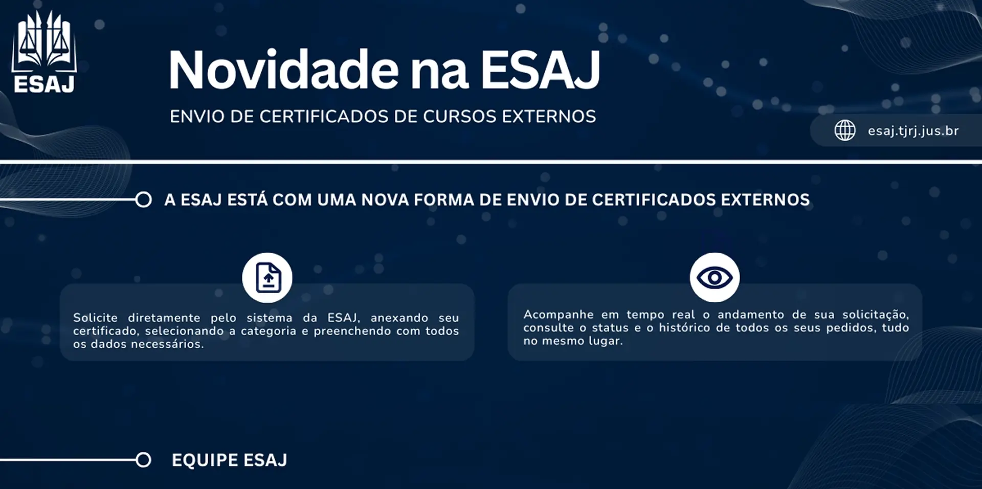 AGORA O ENVIO DE CERTIFICADOS PARA CÔMPUTO DE HORAS DEVE SER FEITO POR SISTEMA.